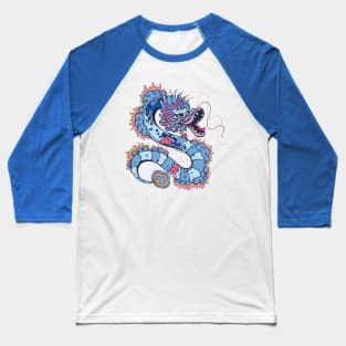 Enigmatic Fire: Hand-drawn Abstract Sketch Dragon Baseball T-Shirt